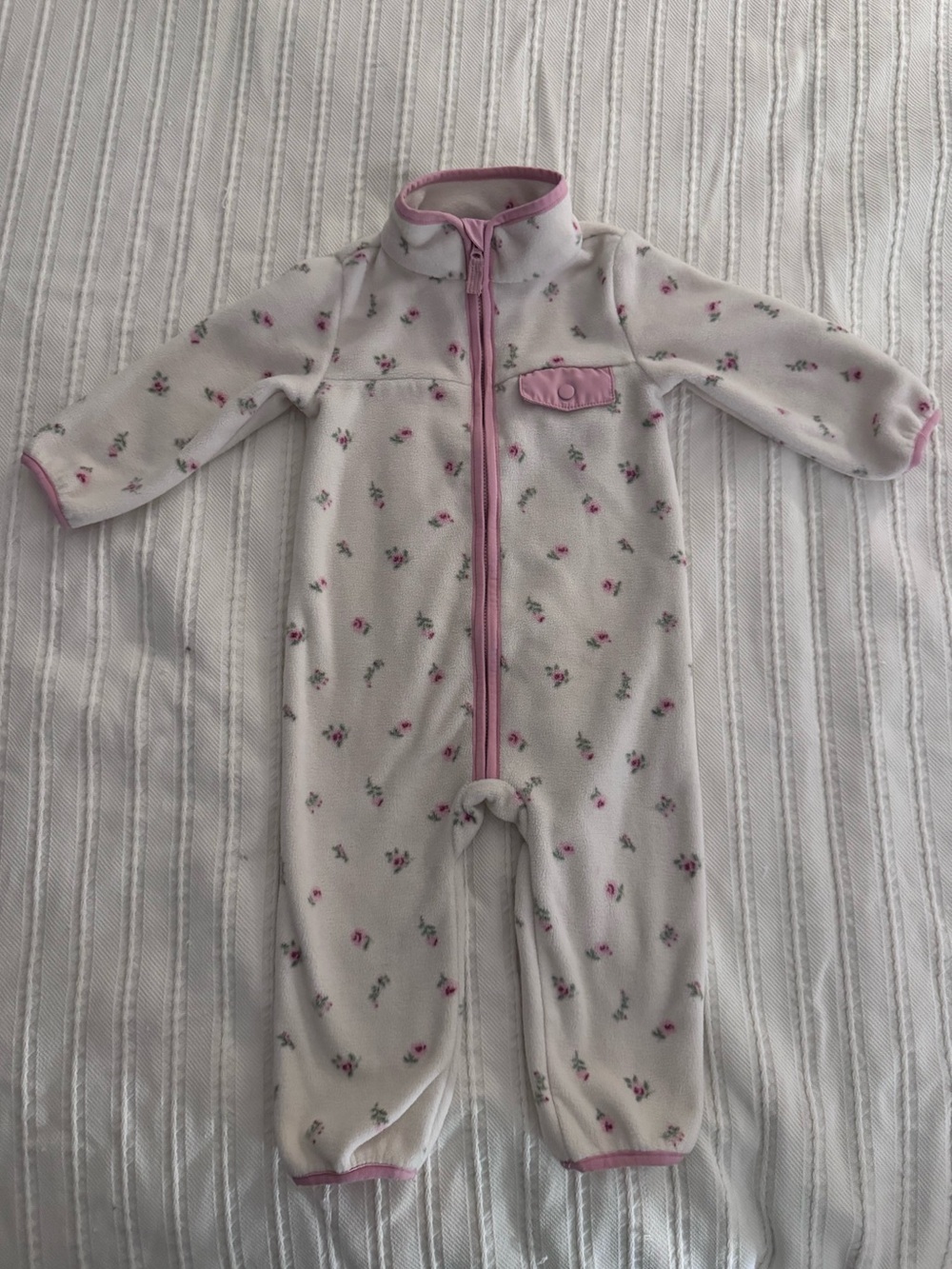 Little Planet By Carters Floral Fleece One Piece | Size 18m